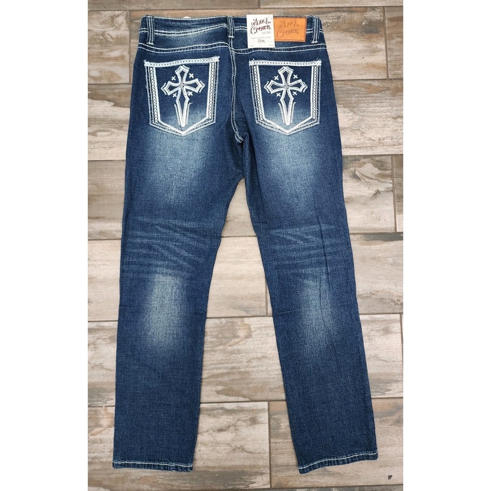 Axe and Crown Men's 2yk Style cross Cowboy 33X30 Slim Fit
